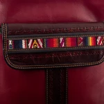 Leather and wool sling bag, 'Route to Adventure' - Burgundy Leather Sling Bag with Hand Loomed Wool Accent