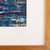 'Veleros en Alta Mar' - Pintura de paisaje marino al óleo azul expresionista firmada enmarcada