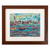 'Fishing Port' - Cuadro de puerto pesquero al óleo expresionista firmado y enmarcado