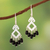 Onyx chandelier earrings, 'Moche Icon' - Polished Geometric Natural Onyx Chandelier Earrings