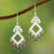 Amethyst chandelier earrings, 'Moche Spirit' - Polished Geometric Natural Amethyst Chandelier Earrings