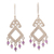 Amethyst chandelier earrings, 'Moche Spirit' - Polished Geometric Natural Amethyst Chandelier Earrings