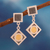 Gold-accented dangle earrings, 'The Angular Temple' - 22k Gold-Accented Diamond-Shaped Dangle Earrings from Peru