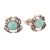 Amazonite button earrings, 'Crab Totem' - Polished Crab-Shaped Natural Amazonite Button Earrings