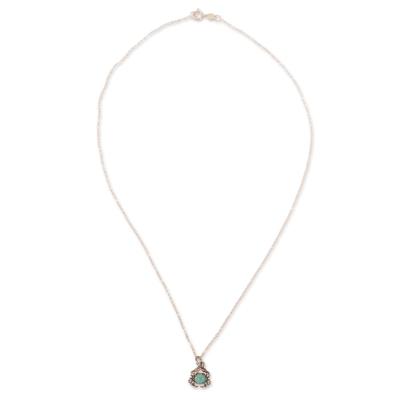 Amazonite pendant necklace, 'Crab Totem' - Polished Crab-Shaped Natural Amazonite Pendant Necklace