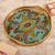 Reverse-painted glass tray, 'Baroque Reef' - Handcrafted Baroque Leafy Reverse-Painted Glass Tray (image 2) thumbail