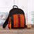 Cotton and wool backpack, 'The Nasturtium Empire' - Inca-Inspired Orange and Black Cotton and Wool Backpack