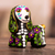 Ceramic sculpture, 'Forever Friend' - Hand-Painted Day of the Dead Dachshund Ceramic Sculpture