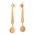 Gold-plated dangle earrings, 'Triumphal Finesse' - Polished Geometric 18k Gold-Plated Dangle Earrings