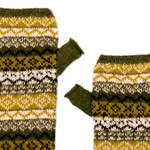 100% baby alpaca fingerless mitts, 'Mystic Jungle' - 100% Baby Alpaca Knit Fingerless Mitts in Green from Peru