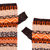 100% baby alpaca fingerless mitts, 'Inca Roads' - Grey Orange 100% Baby Alpaca Knit Fingerless Mitts from Peru