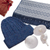 Curated gift set, 'Blue Allure' - Curated Gift Set with Throw Alpaca Hat and Silver Earrings