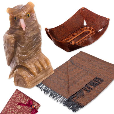 Set de regalo seleccionado - Set de regalo curado en marrón y negro hecho a mano de Los Andes