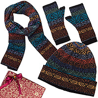 Curated gift set, 'Earth and Sky' - Handwoven 100% Alpaca Curated Gift Set from Peru