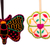 Adornos de fieltro, (par) - 2 adornos navideños de fieltro bordados con libélula y flores