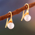 Gold-plated cultured pearl button earrings, 'Triumph Tears' - 18k Gold-Plated White Cultured Pearl Button Earrings (image 2) thumbail