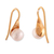 Gold-plated cultured pearl button earrings, 'Triumph Tears' - 18k Gold-Plated White Cultured Pearl Button Earrings (image 2b) thumbail