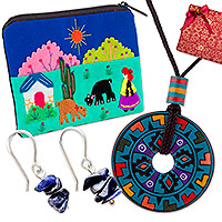 Curated gift set, 'Andean Spell' - Handcrafted Andean-Themed Blue-Toned Curated Gift Set