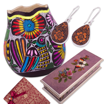 Kuratiertes Geschenkset - Handgefertigtes, farbenfrohes, kuratiertes Geschenkset aus Peru