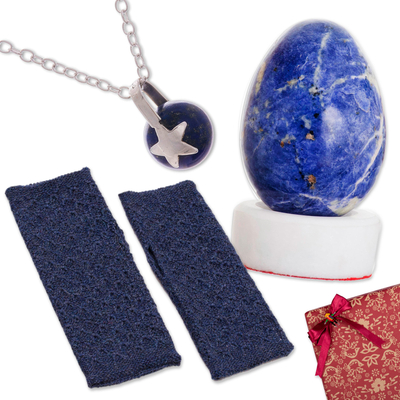 Set de regalo seleccionado - Set de regalo curado con temática de estrellas hecho a mano en tonos azules