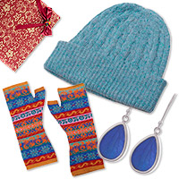 Set de regalo seleccionado - Set de regalo elaborado a mano en tonos azules y turquesas