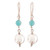 Amazonite dangle earrings, 'Lucky Moonlight' - High-Polished Sterling Silver and Amazonite Dangle Earrings thumbail