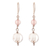 Rose quartz dangle earrings, 'Loving Moonlight' - Polished Sterling Silver and Rose Quartz Dangle Earrings thumbail