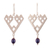 Cultured pearl dangle earrings, 'Moche Reflection' - Moche-Inspired Peacock Cultured Pearl Dangle Earrings