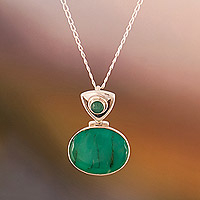 Opal pendant necklace, 'Nature's Sacrifice' - High-Polished Modern Natural Opal Pendant Necklace