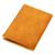 Textile-accented leather passport cover, 'Chakana Heritage' - Chakana-Themed Orange Leather Passport Cover from Peru