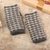 Fingerlose Handschuhe aus grauer Alpakamischung mit quadratischem Muster