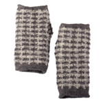 Alpaca blend fingerless mitts, 'Misty Squares' - Square-Patterned Grey-Toned Alpaca Blend Fingerless Mitts