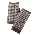 Alpaca blend fingerless mitts, 'Misty Squares' - Square-Patterned Grey-Toned Alpaca Blend Fingerless Mitts
