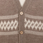 Men's 100% baby alpaca cardigan, 'Taupe Sensations' - Men's Knit Baby Alpaca Cardigan in Taupe and Ivory