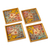 Reverse painted glass coasters, 'Margarita Joy' (set of 4) - Floral Colorful Reverse Painted Glass Coasters (Set of 4)