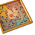 Reverse painted glass coasters, 'Margarita Joy' (set of 4) - Floral colourful Reverse Painted Glass Coasters (Set of 4)
