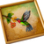 Posavasos de vidrio pintado al revés, (juego de 4) - Posavasos de vidrio pintado al revés con temática de pájaros (juego de 4)