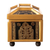 Reverse painted glass jewelry box, 'Oriental Treasure' - Classic Golden-Toned Reverse Painted Glass Jewelry Box (image 2d) thumbail