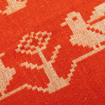 Reversible wool area rug, 'Scarlet Chants' (2x4) - Bird-Themed Scarlet and Alabaster Reversible Wool Rug (2x4)