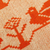 Alfombra reversible de lana (2x4) - Alfombra reversible de lana escarlata y alabastro con temática de pájaros (2x4)