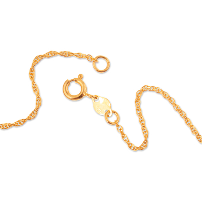 Collar colgante bañado en oro - Collar pedante moderno chapado en oro de 18 quilates con forma de diamante