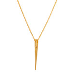 Gold-plated pendant necklace, 'Victorious Confidence' - Polished Geometric 18k Gold-Plated Pendant Necklace