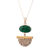 Gold-plated chrysocolla pendant necklace, 'Hypnotic Calm' - Modern 18k Gold-Plated Natural Chrysocolla Pendant Necklace (image 2b) thumbail