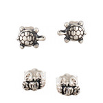 Sterling silver stud earrings, 'Marine Glory' (set of 2) - Set of 2 Sea Life Sterling Silver Turtle and Crab Earrings