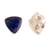 Sodalite stud earrings, 'Serene Heroism' - High-Polished Natural Sodalite Stud Earrings from Peru