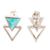 Amazonite button earrings, 'Arrows of Success' - Triangular Sterling Silver Amazonite Button Earrings