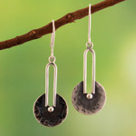 Sterling silver dangle earrings, 'Vintage Padlock' - Vintage Padlock-Inspired Sterling Silver Dangle Earrings