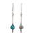 Amazonite dangle earrings, 'Art Deco Vibrancy' - Art Deco-Inspired Sterling Silver Amazonite Dangle Earrings