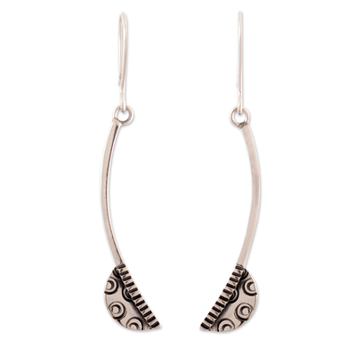 Ohrhänger aus Sterlingsilber - Moderne peruanische Moche-Kultur-Ohrringe aus Silber