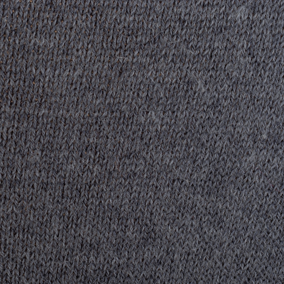 Alpaca blend ruana, 'Steel Blue' - Knit Alpaca Blend Ruana with Textured Crochet Finish in Blue